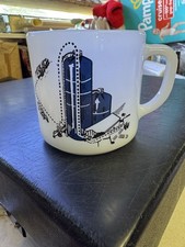 Rare HTF Federal Milk Glass Mug Skyline Harvestore Systems From CASE NOS 1 Pc picture