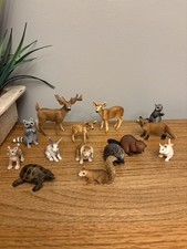 SCHLEICH WOODLAND ANIMAL LOT DEER FOX SQUIRREL RABBITS BOBCAT HEDGEHOG BEAVER picture
