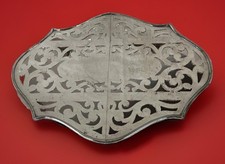 Classic Expandable Silver Plate Trivet …Beautiful picture