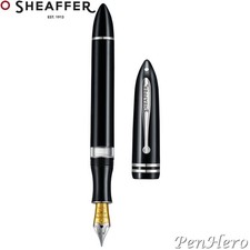 Sheaffer Balance III Black / Chrome Plate Trim Piston-Fill Fountain Pen Broad picture