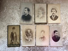 Antique Cabinet Card Photographs Photo Lot 7pcs Most From New York Portraits B&W picture