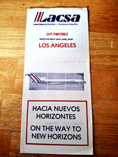 LACSA Los Angeles City Timetable April 25, 1987 with Route Map. Boeing 727 picture