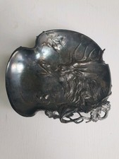 Antique WMF Art Nouveau Pewter Stag Tray Vide Poche German Model 537 Circa 1905 picture
