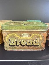 VINTAGE RUSTIC BETTER BAKED BREAD TIN BOX Cheinco GRANDMA Cottage Folk Art Deco picture