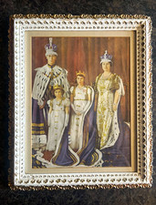 King George VI Queen Elizabeth Coronation Portrait 1937 Vintage Framed Eaton’s picture