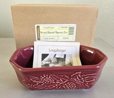 NIB Longaberger Nature's Garland Christmas Holiday Paprika Embossed Dish Bowl picture
