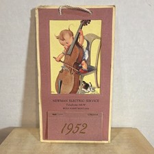 Vintage 1952 Wolf Point Montana Advertising Calendar Newman Electric Service picture