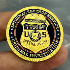 IRS Special Agent Challenge Coin Internal Revenue Service Great Seal Treasury CI picture