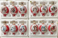 Bradford Editions Night Before Christmas Porcelain Ornament Lot 12 COAs 4 Sets picture