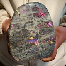 4.51LB Natural purple Labrador moonstone without quartz mineral sample 2050g picture