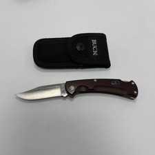 2011 Buck 112 Ranger Ecolite Red Paperstone Handle Folding Hunter Knife picture