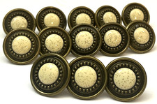 Vtg Sundial Oatmeal Ceramic & Metal Drawer/Cabinet Knob Lot of 13 picture