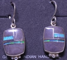Navajo Angelite and Opal  Inlaid Earrings By Cathy Webster picture