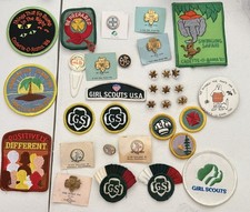 35 Vintage CADETTE GIRL SCOUT LOT-PINS, PATCHES, BADGES, BOOK MARK, COCKADE picture