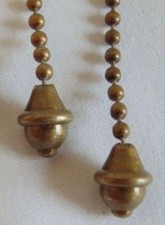 2 BRONZE BRASS HUBBELL TYPE ACORN PULL CHAINS for HANDEL TIFFANY B & H LAMPS picture