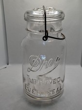 Vintage Drey Improved Ever Seal Quart Mason Jar Glass Lid Wire Bail. Perfect picture