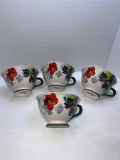 Anthropologie Estudio Flores Sissinghurst Castle Floral Footed Mug/Cup Set of 4 picture