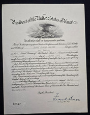 World War II U.S. Navy Commission Signed by Frank Knox Sec. of the Navy 1942 picture