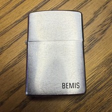 1967 Vintage Brush Chrome Felt Insert Bemis Advertisement Zippo Lighter picture