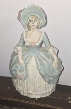 Antique Cast Iron Southern Belle Colonial  Lady Woman Doorstop 12