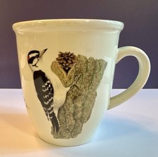 CJ Wildlife Downy Woodpecker Bird Coffee Tea Mug Cup Nature Pine Cone picture