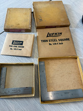 Vintage Lufkin Thin Steel Squares No. 139-3 & 139-4 with Original Boxes picture