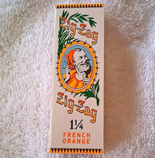 Zig-Zag French Orange 1 1/4 Rolling Papers Booklet Collectible Tobacco Papers picture
