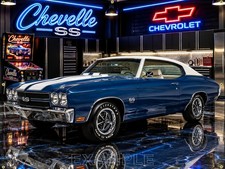 1970 CHEVROLET CHEVELLE SS FATHOM BLUE GARAGE SCENE BANNER MURAL ART SIZE OPTION picture