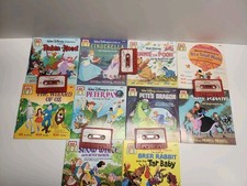 Vintage Disney See Hear Read Along Book Cassette Tape Lot Of 10 Peter Pan Pooh picture
