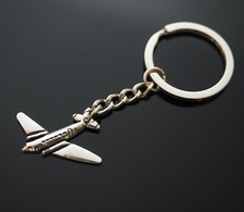 Vintage Airplane Plane 30mm Silver Pendant Keychain picture