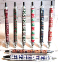 Set of 8 Christmas Ballpoint Pens-Holiday Gift Wrap Theme picture