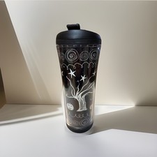 Starbucks 2007 Halloween To Go Travel Cup Black&White Tree-Glow In The Dark picture