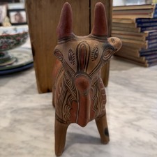 Mexican Pottery Woman On Bull . 8 X 10