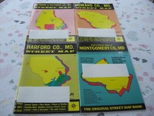 4 Rare 1988-89 ADC Street Maps Atlas Book Baltimore Howard Harford Montgomery MD picture