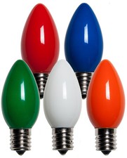 25 C9 Multicolor Ceramic Incandescent Christmas Light Bulbs 7 Watt E17 Base picture