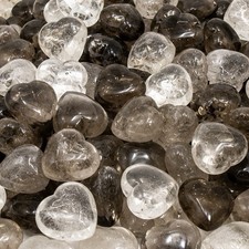 10 lb Smoky Clear Quartz Mini Hearts Wholesale Bulk Lot Polished Random Mix picture
