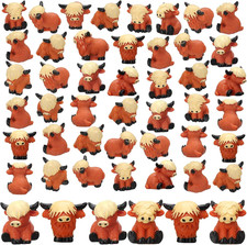 100 Pcs Mini Resin Highland Cow Figurines Bulk Classic picture