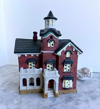 Vintage 1994 Dickens Keepsake Victorian Mansion Red Brick Village House picture