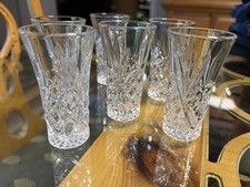 Shannon by Godinger Dublin Crystal Cut Shot Glasses Set 6 picture