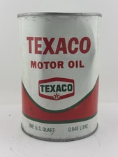 FULL CAN VINTAGE ORIGINAL 1968 TEXACO MOTOR OIL  New Sealed. GREAT COLOR picture