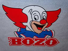 VINTAGE BOZO THE CLOWN LIVE TV SHOW CIRCUS 1' METAL WGN STUDIO GASOLINE OIL SIGN picture