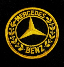 3” GOLD MERCEDES BENZ Collectable AMG CAR  Embroidered Patch - Iron ON + Sticker picture