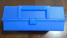 Vintage Stack-On Tool Box, Tackle Box, USA Made, Hard Plastic Blue picture