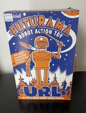 Futurama URL Official Tin Wind-Up Robot Crime Fighter NNYPD Police Figure Toy picture