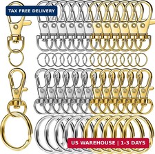 60 PCS Lobster Claw Clasps and Key Rings, Keychain Clips and Key Chain Rings, Ke picture