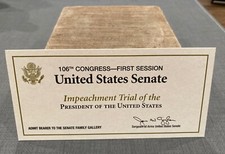 1999 Bill Clinton Impeachment Trial US SENATE FAMILY GALLERY MINT picture