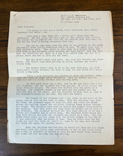 Carleton Washburne 1944 WWII Typed Letter to Children - Rome - Elephant Story picture