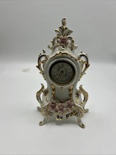 Vintage Narco West Germany Porcelain Ceramic Wind Up Mantel Clock TESTED WORKING picture