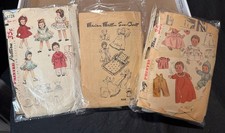 Lot (3) VTG Simplicity Sewing Patterns, Doll Clothes Pre-Owned Cut picture