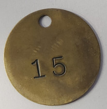 Antique number #15 tag - Brass picture